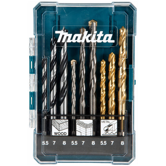 Makita 13-Piece Drill Bit Kit – For Wood, Metal & Masonry